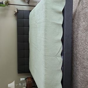 Venice Squares King Size Bedspread Lime Tea Green Venice Squares 100% Cotton